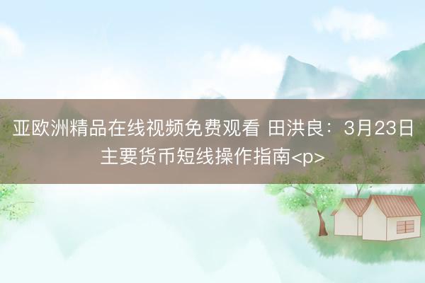 亚欧洲精品在线视频免费观看 田洪良：3月23日主要货币短线操作指南<p>
