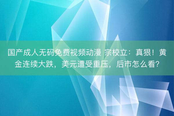 国产成人无码免费视频动漫 宗校立：真狠！黄金连续大跌，美元遭受重压，后市怎么看？