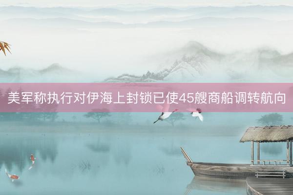 美军称执行对伊海上封锁已使45艘商船调转航向