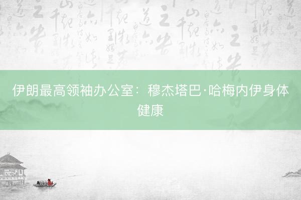 伊朗最高领袖办公室：穆杰塔巴·哈梅内伊身体健康
