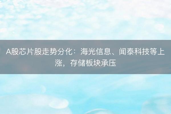 A股芯片股走势分化：海光信息、闻泰科技等上涨，存储板块承压