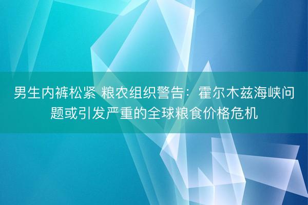 男生内裤松紧 粮农组织警告：霍尔木兹海峡问题或引发严重的全球粮食价格危机
