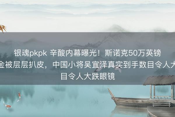 银魂pkpk 辛酸内幕曝光！斯诺克50万英镑冠军奖金被层层扒皮，中国小将吴宜泽真实到手数目令人大跌眼镜