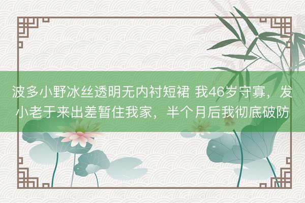 波多小野冰丝透明无内衬短裙 我46岁守寡，发小老于来出差暂住我家，半个月后我彻底破防