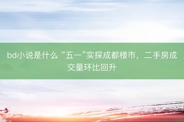 bd小说是什么 “五一”实探成都楼市，二手房成交量环比回升