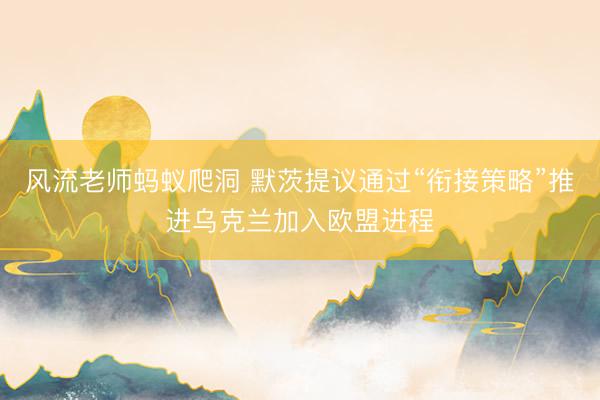 风流老师蚂蚁爬洞 默茨提议通过“衔接策略”推进乌克兰加入欧盟进程