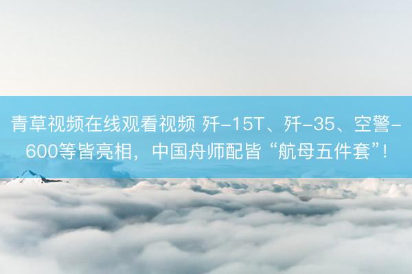 青草视频在线观看视频 歼-15T、歼-35、空警-600等皆亮相，中国舟师配皆 “航母五件套”！