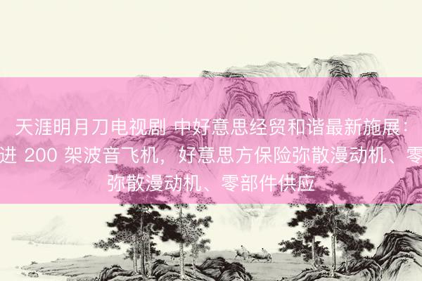 天涯明月刀电视剧 中好意思经贸和谐最新施展：中国将引进 200 架波音飞机，好意思方保险弥散漫动机、零部件供应