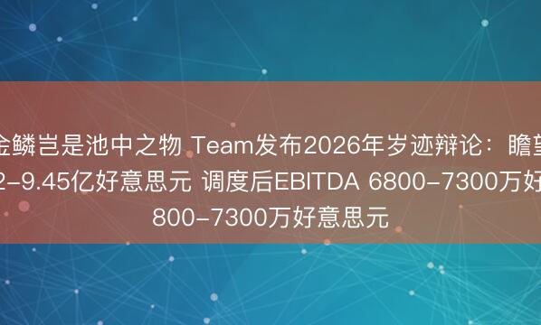 金鳞岂是池中之物 Team发布2026年岁迹辩论:瞻望营收9.2-9.45亿好意思元 调度后EBITDA 6800-7300万好意思元